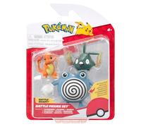 Pack de 3 figurines de combat Pokémon - Comprend les figurines de combat Salamèche et Miamiasme de 5 cm et Têtarte de 7,5 cm