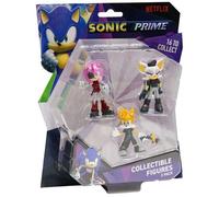 Pack de 3 figurines Sonic Prime - Collectionnez Sonic Tails Amy Rose et plus - Enfant - Mixte