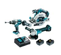 Ensemble de 3 machines makita 18 v li-ion 5 ah (dhp481 + dga506 + dhs680) - dlx3095ptj