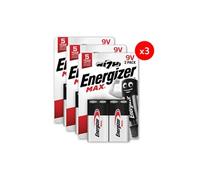 Pack de 3 - Max Alcaline 9V, pack de 2 Piles