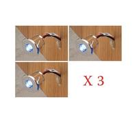 Pack de 3 mini spots led diam:18 bleuté chromés