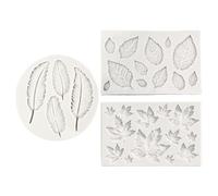 Pack De 3 Moules À Feuilles Et Plumes - Moule En Silicone pour Bougies Parfumées DIY, Fondant Et Décoration De Gâteaux