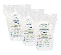 Pack De 3 Neutraderm Pads Bio Rectangle Coton 8x10cm 3x180 Sachets