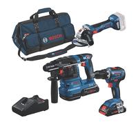 Bosch - Pack 3 Outils 18v 0615a50035 Bosch ( Gsr 18v-55 + Gws 18v-7 + Gbh 18v-22 )