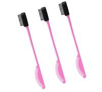 Pack De 3 Pinceaux Maquillage À Deux Buts Bordés Peignes Pour Le Flywaways Et Application Précise Avec La Statistique La Poignée Ergonomique