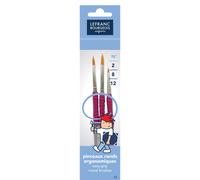 Lefranc & Bourgeois – Pinceaux Grippy ergonomiques synthétiques – Lot de 3 tailles 2/8/12
