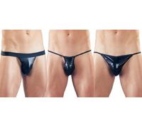 Svenjoyment - Ensemble de tanga pour homme - 3 pièces - Noir - S-L