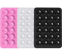 Pack de 3 Supports Ventouses Noir / Rose / Transparent Bigben