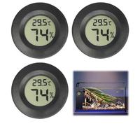 Pack de 3 thermomètres-hygromètres mini digitaux LCD - rond blanc intérieur