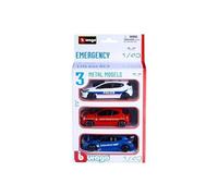Pack de 3 véhicules d'urgence Collection Emergency 1/43 Bburago Multicolore G