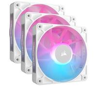 CORSAIR iCUE LINK RX120 RGB 120mm Ventilateurs PWM avec Hub Système iCUE LINK - Roulement à Dôme Magnétique - Triple Pack - Blanc