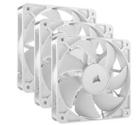 CORSAIR RS120 120mm Ventilateurs PWM - Connexion Daisy-Chain - Faible Bruit - Roulement à Dôme Magnétique - Paquet Triple - Blanc