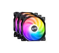 Pack de 3 ventilateurs PC Xpg VENTO 120 ARGB PWM 120 mm noir pour boîtier