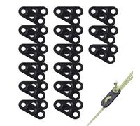 Pack de 30 Tendeurs de Corde à 3 Trous en Plastique Noir, Ajusteurs de Cordeau pour Camping, Randonnée et Tente, Boucle Ajustable, Résistant et Durable pour Bâche et Activités Extérieures