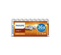 Pack de 36 piles Philips LongLife AAA LR03