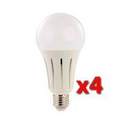 Pack de 4 ampoules LED E27 High Power 24 W / 2452 lm - Blanc chaud blanc