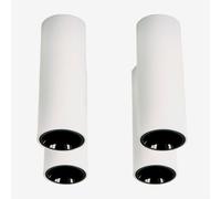 Pack de 4 appliques de plafond LED de surface ronds Ø5,7 cm en aluminium Luisiana Blanc - Noir