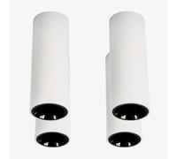 Pack de 4 appliques de plafond LED de surface ronds Ø5,7 cm en aluminium Luisiana Blanc - Noir