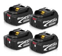 Pack de 4 Batteries 10.0Ah de Rechange pour Makita Batterie 18V BL1860B BL1850B BL1840B Compatible Charge DC18RC DC18RD-Outils sans Fil LXT DHP485 DTD154 DHS68 -Haute Autonomie pour Chantier/Jardin