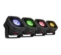 Pack de 4 BeamZ BBP12 - Uplight LED RGBAL 12W Sans Fil IP65 avec W-DMX | Filtres Frost Magnétiques Intégrés