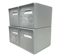 Pack de 4 boîtes aux Lettres 1 Porte - 2X Paris est Belle - 2X Gris Souris
