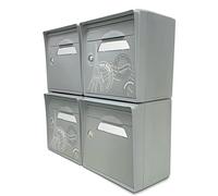 Pack de 4 boîtes aux Lettres murales - 2X Paris est Belle - 2X Gris Souris