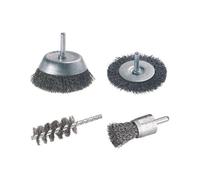 Pack de 4 brosses fil d'acier queue WOLFCRAFT 2133000 Ø6 mm