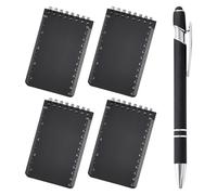 Pack De 4 Cahiers Étanches, 1 Marqueur Noir, Cahier De Poche Étanche, Cahier À Spirale, Cahier De Journaliste, Adapté Aux Bureaux Extérieurs Et À L'Enregistrement Sous La Pluie