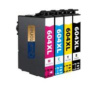 Pack de 4 Cartouches Compatible pour Epson 604XL Noir & Couleurs Qualitoner