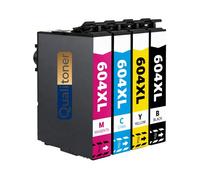Pack de 4 Cartouches compatible pour Epson 604XL Noir et Couleurs Qualitoner