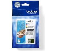 Pack de 4 Cartouches d'encre LC421VAL - BROTHER - Noir, Cyan, Magenta et Jaune capacité standard de 200 pages - Pour DCP-J1050DW