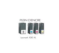 Cartouche d'encre GENERIQUE Pack de 4 cartouches jet d'encre Lexmark 100 XL Grande capacité - PLEIN D'ENCRE