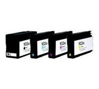 Pack de 4 cartouches XL : 1 noire + 1 cyan + 1 magenta + 1 jaune Pack de 4 cartouches d'encre remanufacturées HP 932/933 XL Noir cyan magenta jaune G