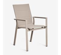 Pack De 4 Chaises De Jardin Empilables Avec Accoudoirs En Aluminium Karena Moka Brown