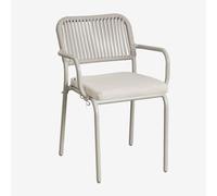 Pack De 4 Chaises De Jardin Empilables Avec Accoudoirs En Corde Tressée Arhiza Vert Kaki Vert