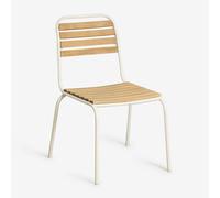 Pack De 4 Chaises De Jardin Empilables En Acier Et Bois D'acacia Artus Blanc Gardenia Blanc