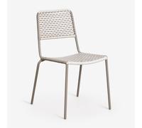 Pack De 4 Chaises De Jardin Empilables En Acier Et Rotin Synthétique Veyra Moka Brown