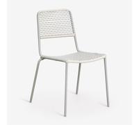 Pack De 4 Chaises De Jardin Empilables En Acier Et Rotin Synthétique Veyra Vert Kaki Vert