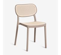 Pack De 4 Chaises De Jardin Empilables En Polypropylène Omara Moka Brown