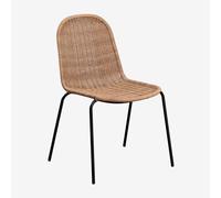 Pack De 4 Chaises De Jardin Empilables En Rotin Synthétique Reiven Noir Noir