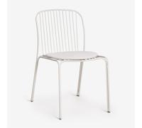 Pack De 4 Chaises De Jardin En Acier Anerina Blanc Gardenia Blanc