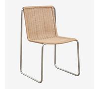 Pack De 4 Chaises De Jardin En Acier Inoxydable Et Rotin Synthétique Omaha Marron Rotin