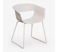 Pack De 4 Chaises De Jardin En Polypropylène Et Acier Alanys Blanc De Pierre
