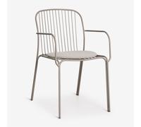Pack de 4 chaises de salle à manger avec accoudoirs en acier Anerina Moka Brown