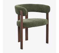 Pack de 4 chaises de salle à manger avec accoudoirs, rembourrées et en fer Jolie Marron Bois Foncé