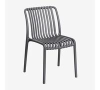 Pack de 4 chaises de salle à manger empilables en polypropylène Wendell Gris Graphite