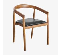 Pack De 4 Chaises De Salle À Manger En Cuir Visby Noir Noir