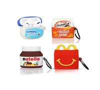 Pack de 4 Coques pour AirPods Pro 2ème/1ère Génération Écouteurs (2022/2019), XMBYGY Coque en Silicone avec Chargement, Protection avec Design de Peau de Dessin Animé Mignon pour AirPods Pro 1/2 (F+G+