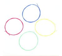Pack de 4 Cordes en Nylon Aquila Kids, Cordes de Uke Multicolores, Remplacement de Cordes de Uke Colorées pour Cordes