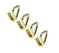 Pack de 4 crochets de verrouillage, crochets à griffes puissants de rechange pour bande de fixation à crémaillère et sangles de selle, crochets en J double 38 mm x 3.000 kg